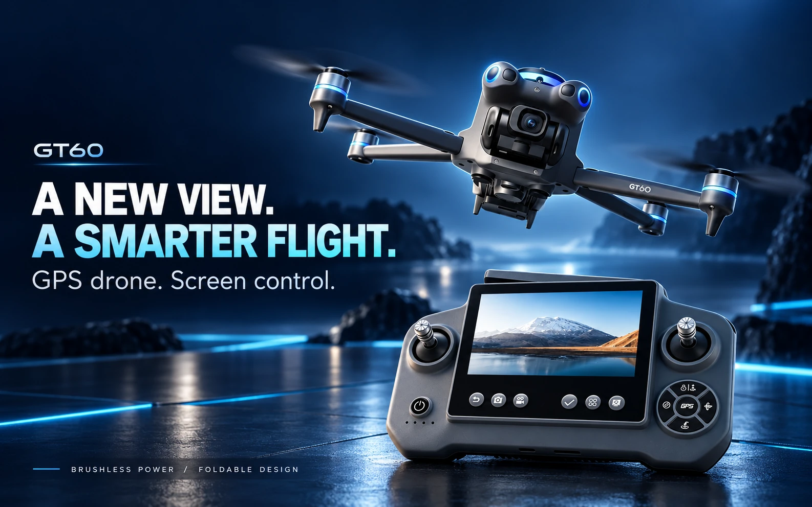 GT60 GPS Brushless Drone with 4.3-inch Screen Controller